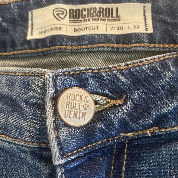 Rock & Roll Denim Women’s High-Rise Bootcut Jeans 30x32 - Picture 3 of 10